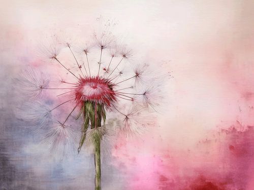 Dromerig en Sereen Stilleven.  Uitgebloeide pluizenbol (Dandelion)