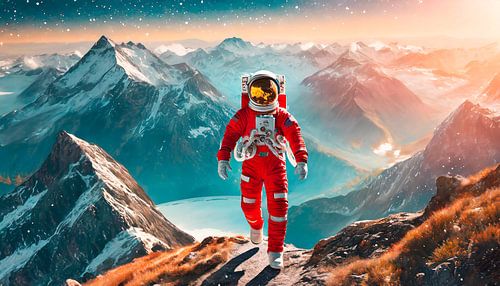 Ruimtepak in rood Astronaut