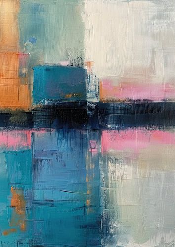 Peinture abstraite bleue