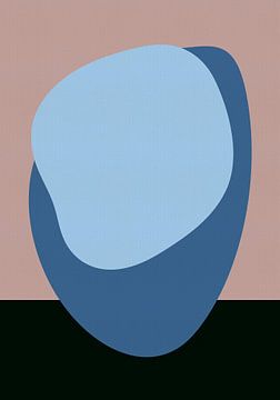 Playful Ovals in  Blue on Pink and Black by Dina Dankers