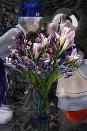 Dutch still life vase with tulips by ina kleiman