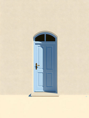 Blauwe mediterrane deur
