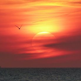 Sunset over the North Sea by Gerda Hoogerwerf