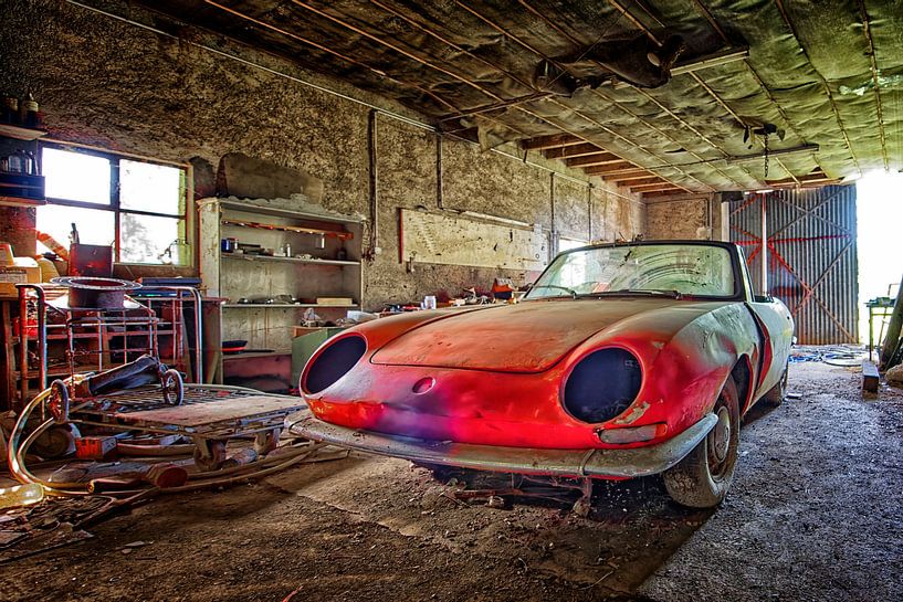 abandoned Fiat 850 Spider 1st series , garage find by Tilly Meijer
