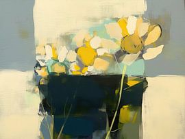 Bloem abstract schilderij van Abstract Schilderij