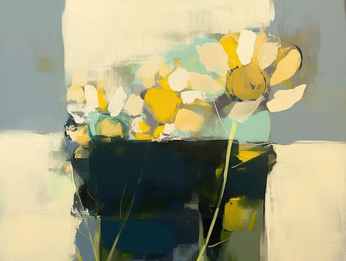 Bloem abstract schilderij
