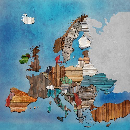 Carte Europe bois