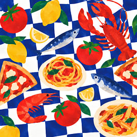 Italian Mediterranean Food Feast by Daan Dirk