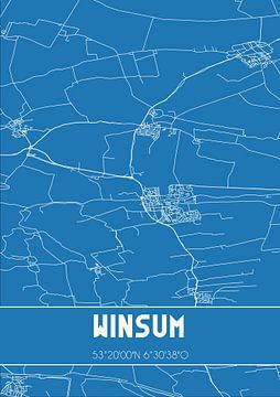 Blauwdruk | Landkaart | Winsum (Groningen) van Rezona