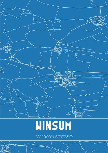 Blueprint | Map | Winsum (Groningen) by Prints of Place