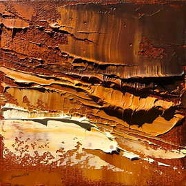 Vloeibare aarde en oker 2 van Johannas Art Creations