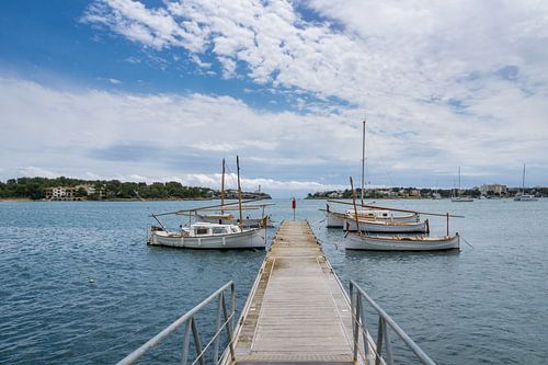 Mallorca, aanlegsteiger en verschillende vissersboten