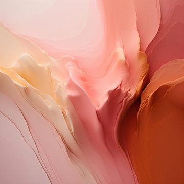 Abstracte Delta - Peach Fuzz Abstract Flow #13 van Ralf van de Sand