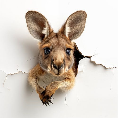 Känguru aus der Wand