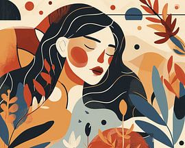 Modern Portrait | Terracotta by ARTEO Paintings