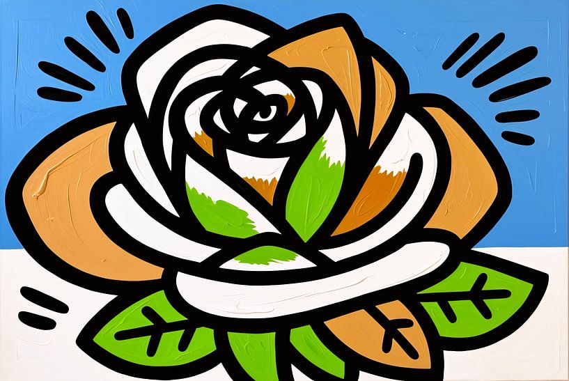 Abstract rose in pop art style by Imperial Art House