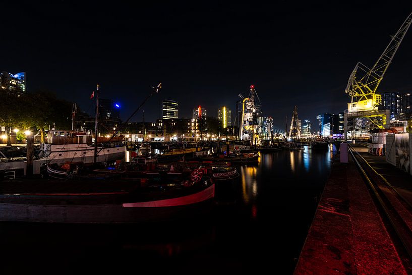 Rotterdam Nachtfoto over de haven van Brian Morgan