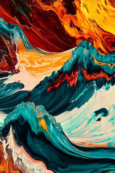 Fesselnde Farbexplosion im Wasser von Poster Art Shop