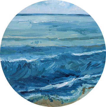 Zeegezicht (strand Noord-Holland) van Tanja Koelemij
