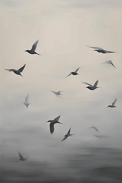 Vogels Over De Zee Schilderij van ComfortQ