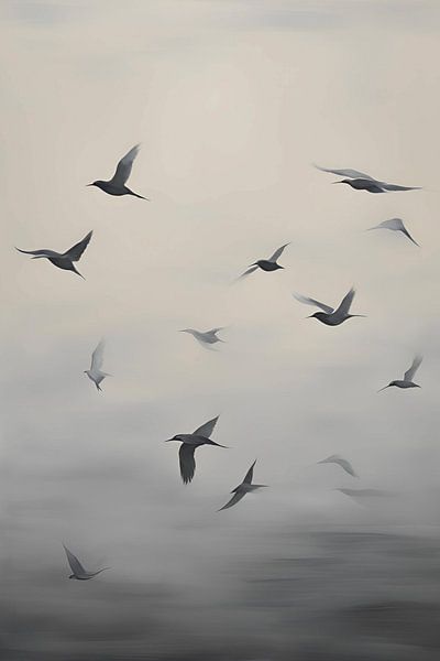 Vögel über dem Meer Gemälde von ComfortQ
