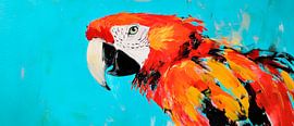 Parrot head in bright colours by Poster Art Shop
