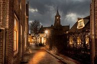 Rue romantique dans un vieux village hollandais avec des vélos, Loenen aan de Vecht par Jan van Dasler Aperçu