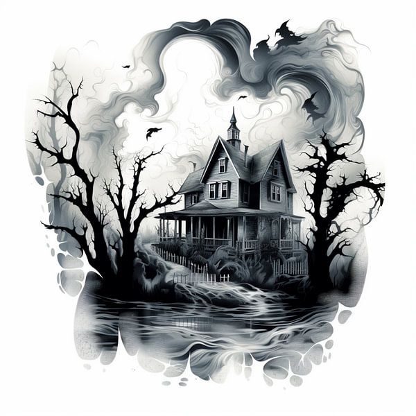 Halloween haunted house ghost spooky mystery by gm_designs