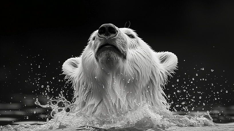 Eisbär; den Kopf über Wasser halten von Karina Brouwer
