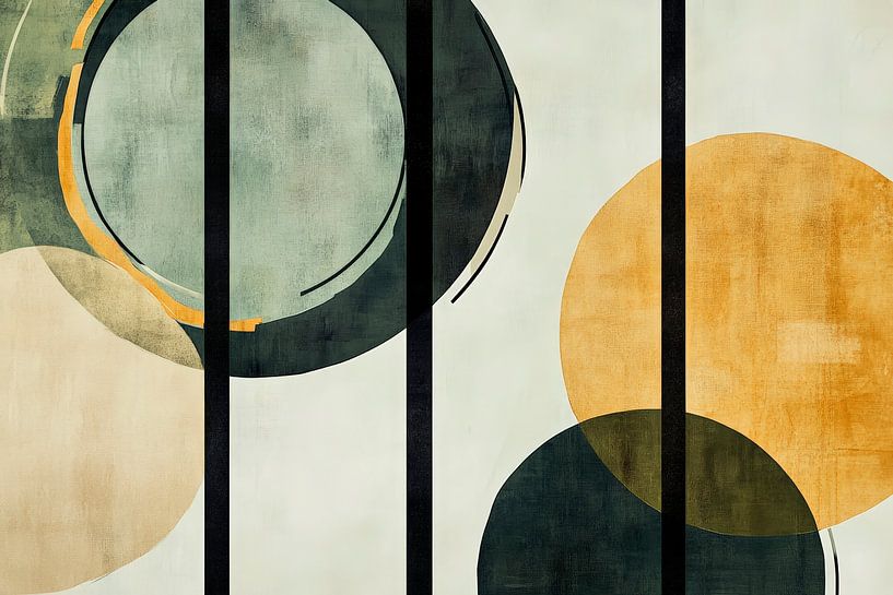 Abstracte cirkels in zachte kleuren van Poster Art Shop