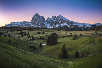 Dolomiten Seiser Alm vor Sonnenaufgang