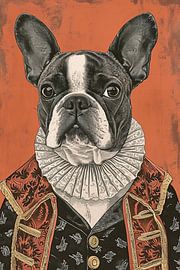 Bulldog Portrait | Aristocratic Bulldog by Wonderful Art