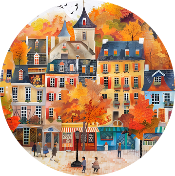 Frans stadje in de herfst van Jan Bechtum