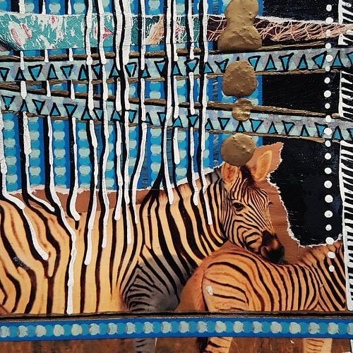 Zèbre - Rayures d'Afrique - Collage de mon journal artistique