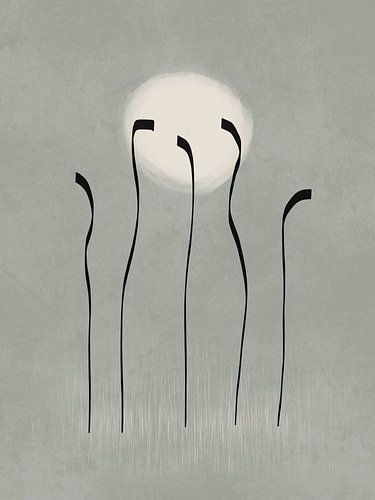 Modern artwork in sage green