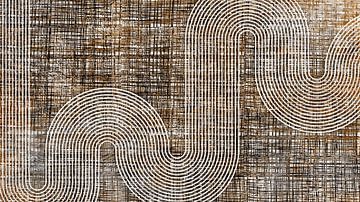 Japandi Modern Abstract Geometrisch Organische Lijn Curve Textuur van Mad Dog Art