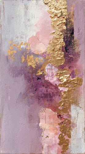 Lila roze goud abstract schilderij luxe kunst