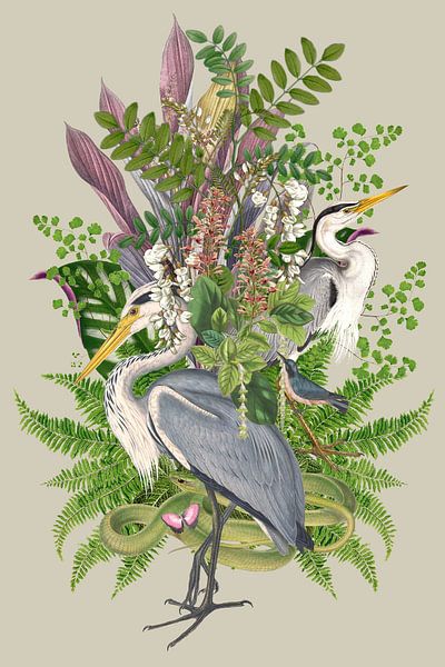 Blue Heron in Green by Behindthegray