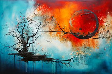 Abstract schilderij van een boom van PhotoArtistWinni