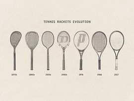 Tennis Rackets Evolution by Apolo Prints