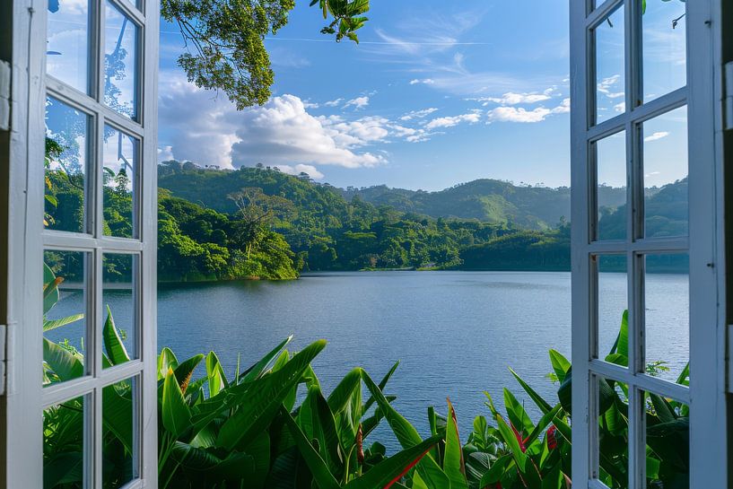 Lake view through the window by Poster Art Shop