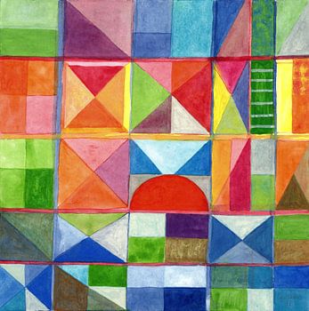 Grid with Centered Red Half 