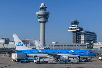 KLM-Flugzeuge auf dem Flughafen Amsterdam Schiphol in Holland