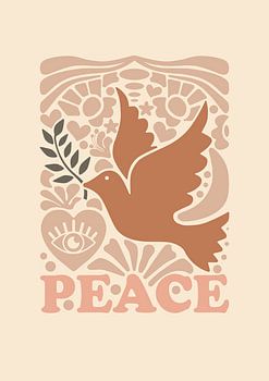 Grafische kunst Peace – Nude – Muur galerie - Japandi – Abstract