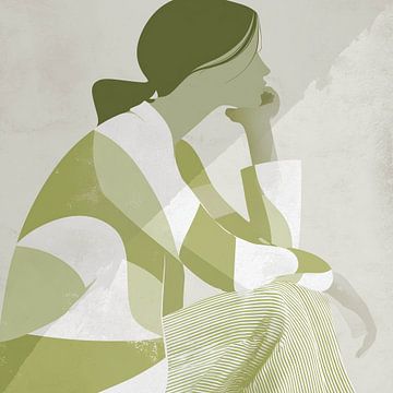 Versunken in weichen grünen Gedanken