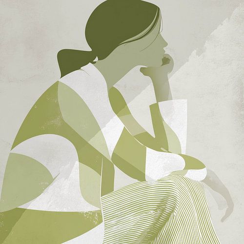 Enchâssé dans des pensées vertes et douces