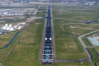 Aerial photo runway Schiphol with KLM aircraft by aerovista luchtfotografie thumbnail