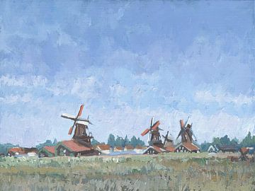 Zaanse Schans Windmills by Yuri Sung