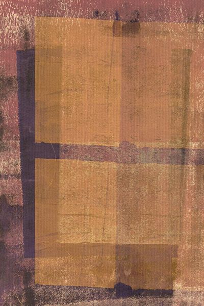 Warm leuchtender Abstrakt mit rustikalen Fensterformen von Abstrakte minimalistische Kunst