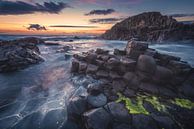 Irland Giant's Causeway zum Sonnenuntergang von Jean Claude Castor Miniaturansicht